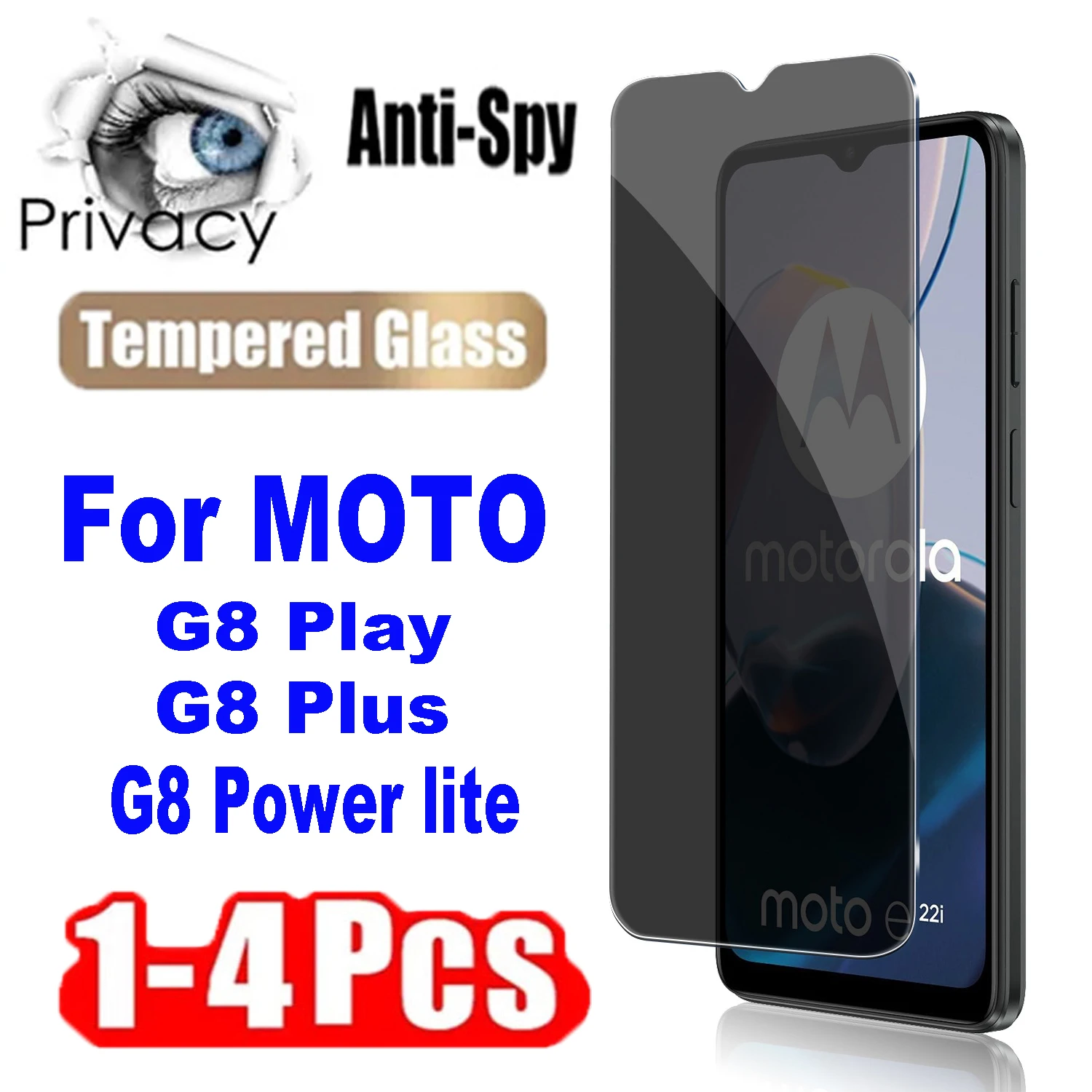 

1-4Pcs Privacy Protective Tempered Glass for Motorola Moto G8 Power Lite G8 Play G8 Plus Screen Protectors Films Glass