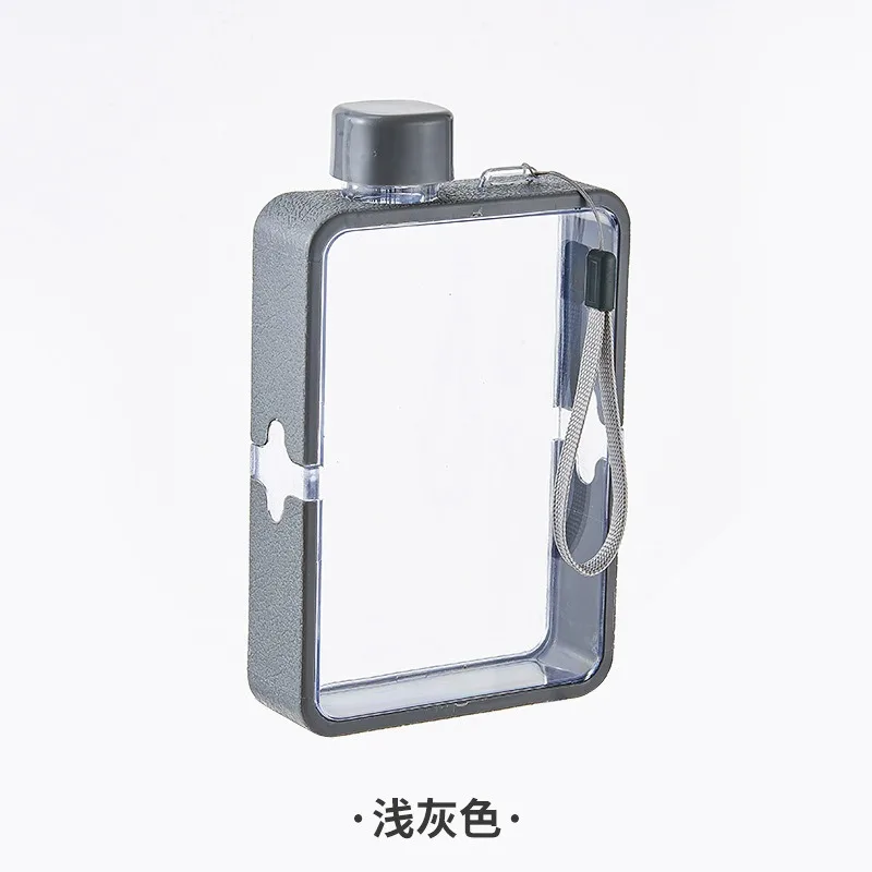 Portable BPA-Free Transparent Flat Water Bottle - Slim, DIY-Ready, Easy to Carry