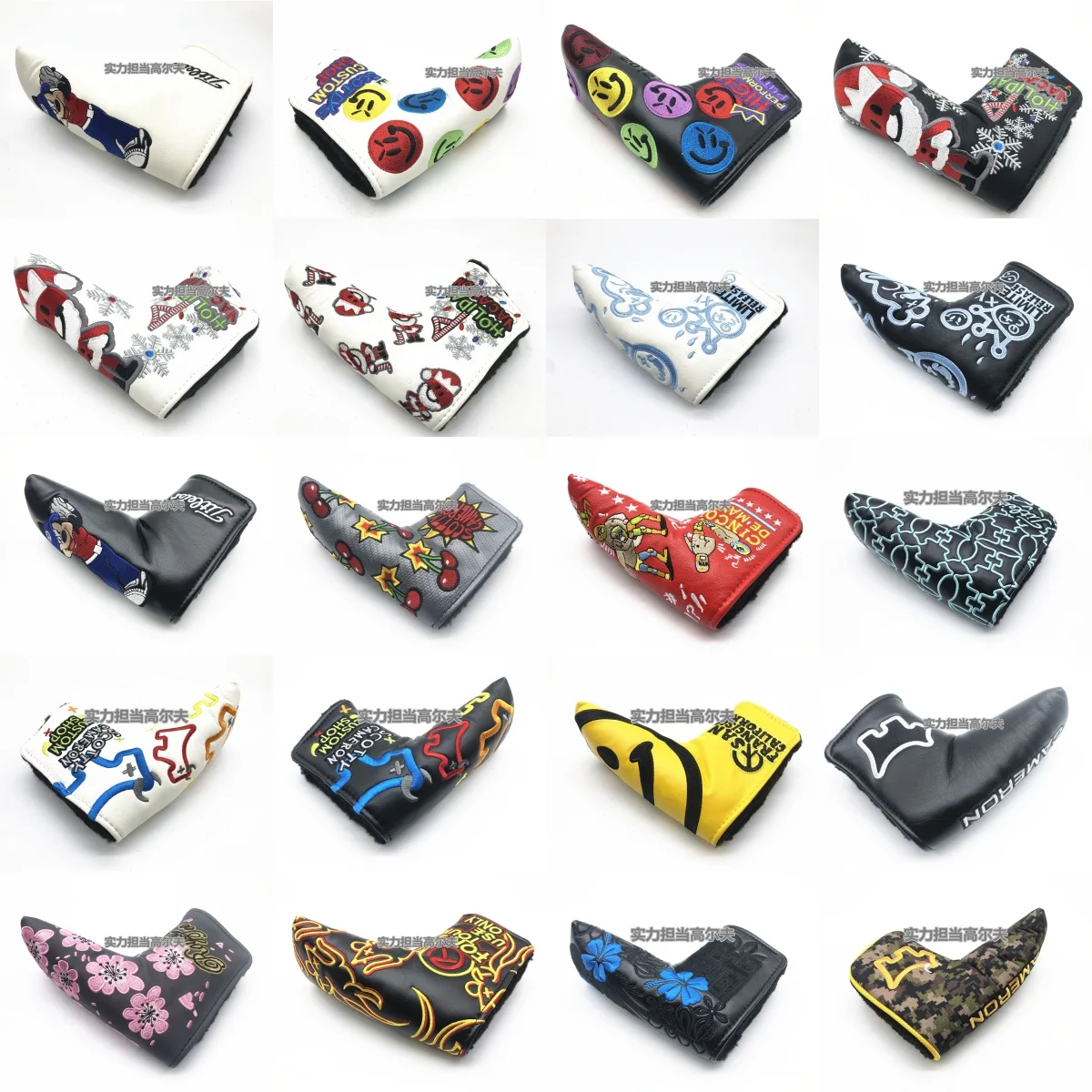 Golf Club Headcover 30 Kinds Golf Club Blade Putter Headcover Super Rat Snow Man Smiling Boxing Stripes Mouse Cherry Blossom