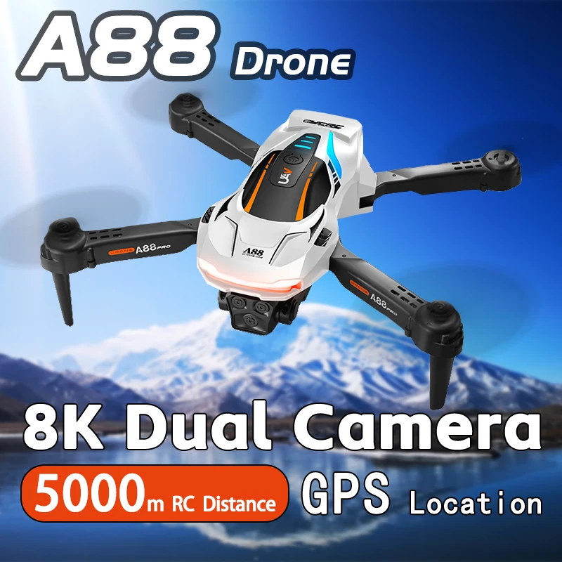 A88 리모컨 드론 듀얼 카메라, 8K 고화질 전문 항공 사진, 5G GPS 장애물 회피 쿼드콥터 Best5 A88 리모컨 드론 듀얼 카메라, 8K 고화질 전문 항공 사진, 5G GPS 장애물 회피 쿼드콥터 Best5