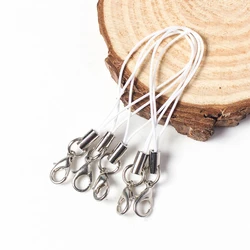 Vibrant Gold/Rhodium Charm Cord with Lobster Clasp for DIY Jewelry and Accessories Crafting - 50pcs (White)