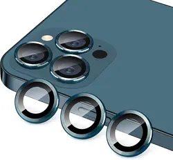 Sparkling Tempered Glass Camera Lens Protector Cover for iPhone 16e (Blue)