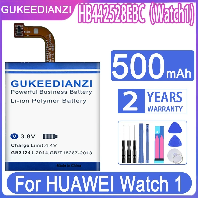 

HB442528EBC Watch1 500mAh GUKEEDIANZI Replacement Battery For HUAWEI Watch 1 Batteria + Free Tools