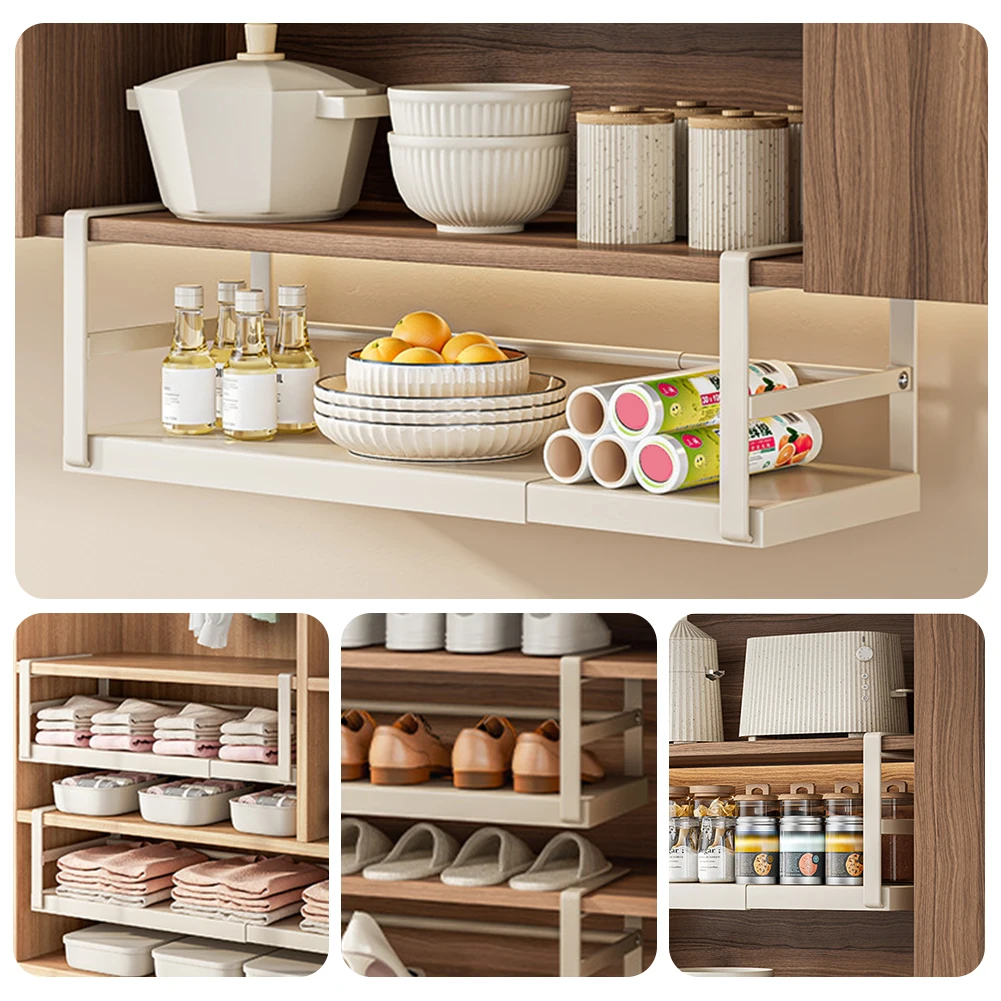 Iron Under Shelf Storage Baskets for Kitchen Pantry Organization