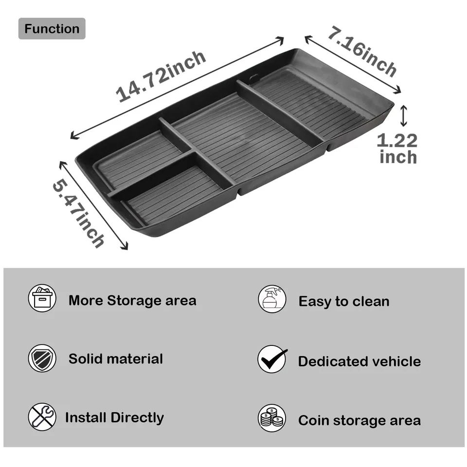 Floor Center Console Organizer For 2025 Chevy Chevrolet Equinox LT/ACTIV/RS Lower Tray Center Console Armrest Storage Car Box