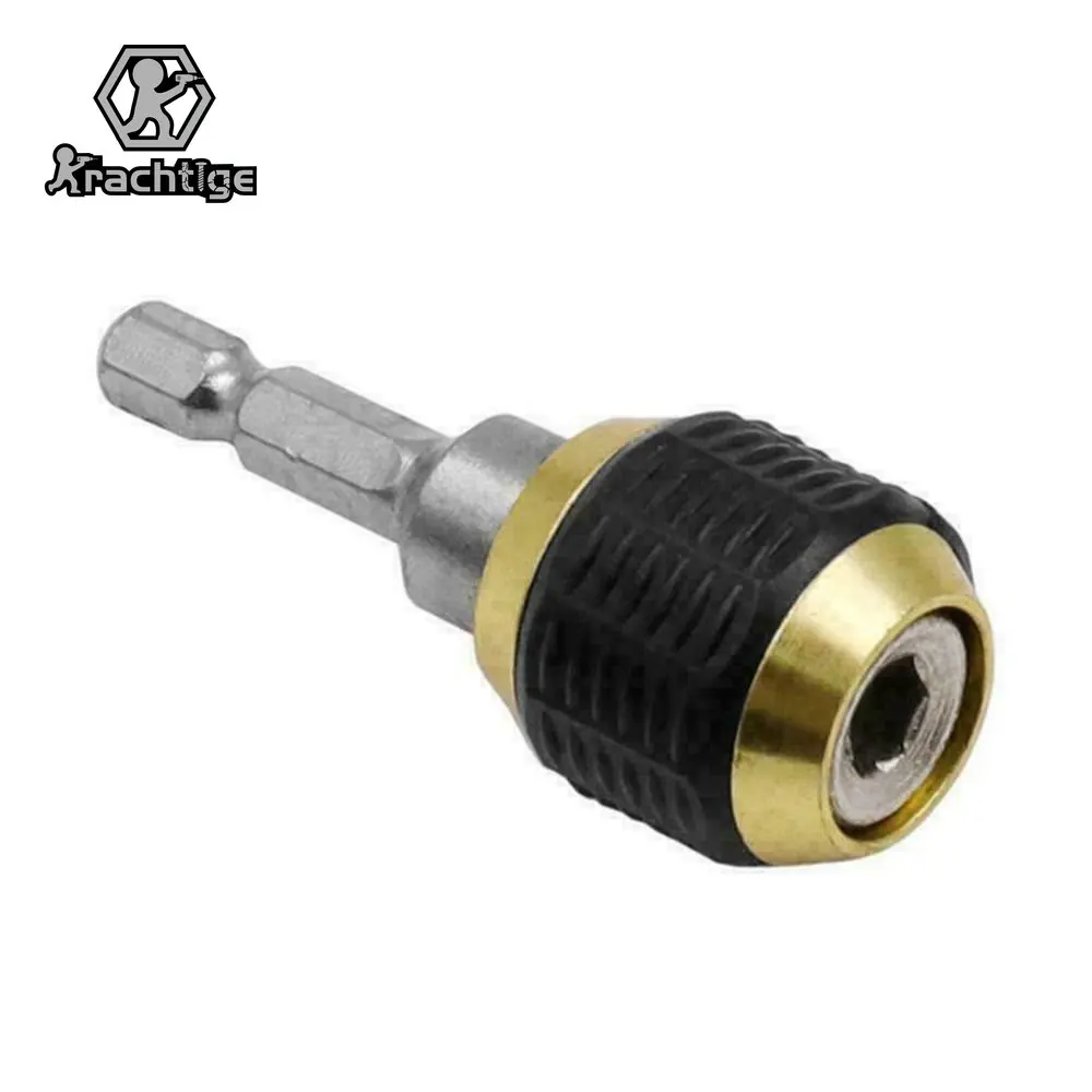 1/4 Hex Shank Quick Change Connector 60mm Electric Drill Easy Locking Connecting Rod 1Pcs Drill Chuck hex shank quick coupling electric drill 50mm 1 4 inner hex self locking connecting rod drill bit holder drill chuck adapter