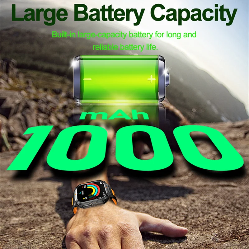 2025 New GPS Military Outdoor Sports Smart Watch Men 2.01-inch AMOLED 3ATM IP69K Waterproof Compass Call Swim Fitness Smartwatch