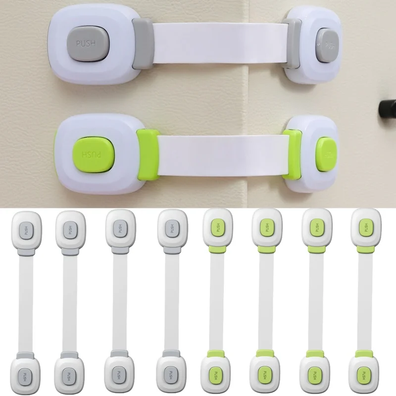 1/2/4PCS Baby Cabinet Locks Kids Safety Cabinet Proofing Child Safety Strap Lock Adhesive Drawer Fridge Oven Door Toilet Latches cabinet lock child lock safety lock refrigerator lock refrigerator door lock