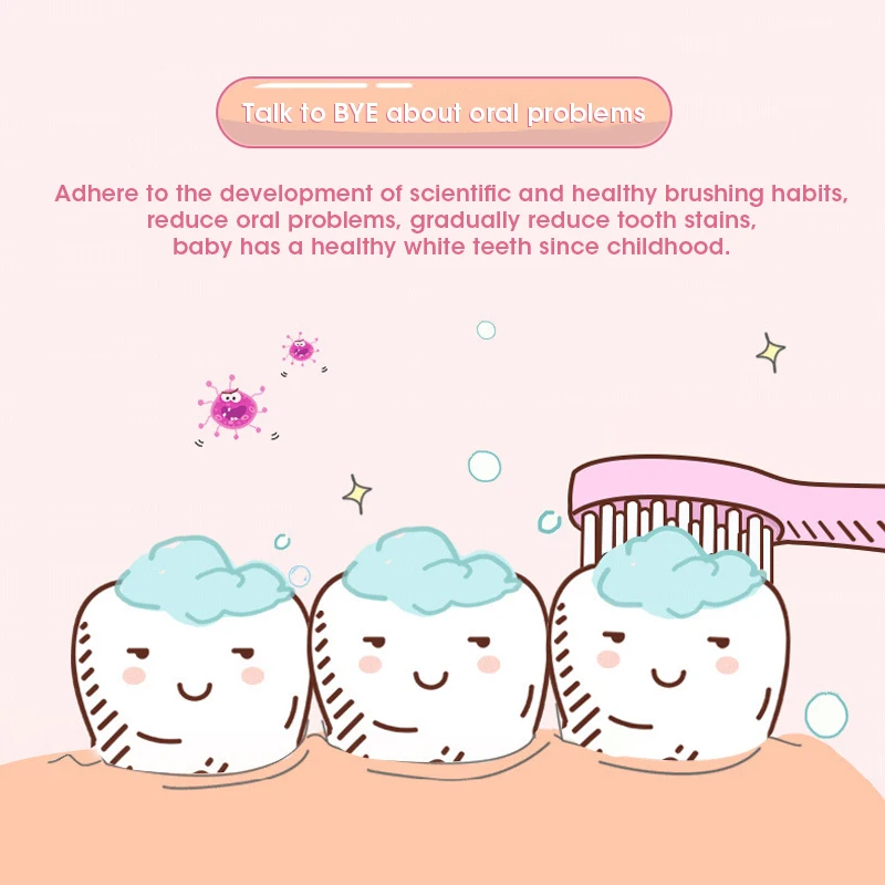 어린이용 전동 칫솔 부드러운 칫솔모 초음파 치아 청소 관리 충전식 가정용 미백