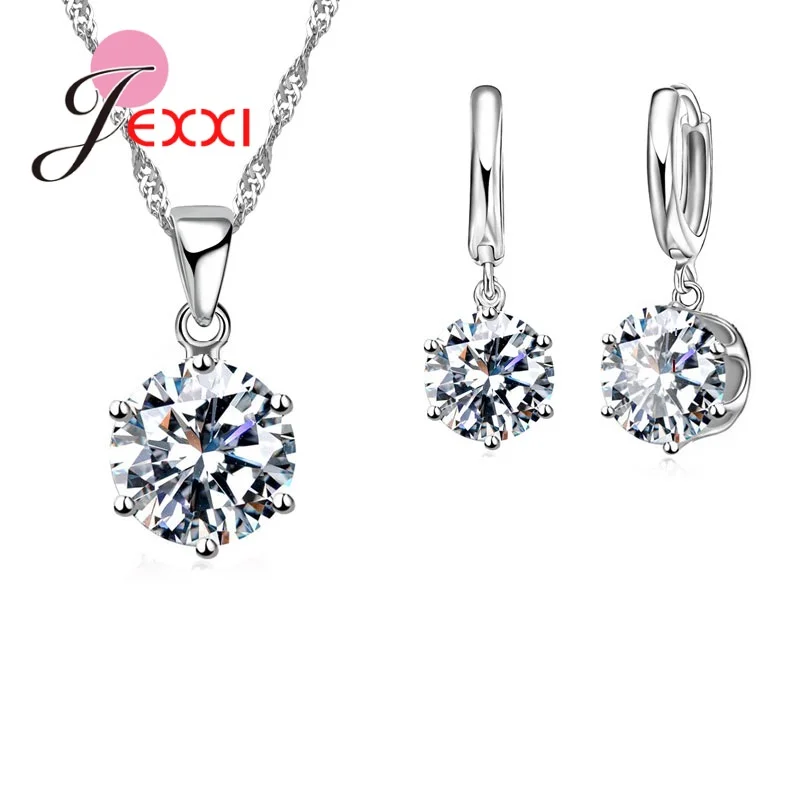 Silver Jewelry Set Jewelry Set Silver Jewelry 925 Sterling Silver Cubic Zirconia Cross Butterfly Heart Star Necklace Drop Earrings Jewelry Sets