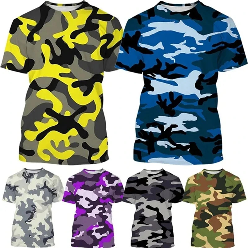 

Casual 3D Printed Fashion Camouflage Style Men's Round Neck Short Sleeve Tops T Shirts Streetwear Cheap High Quality T-shirts