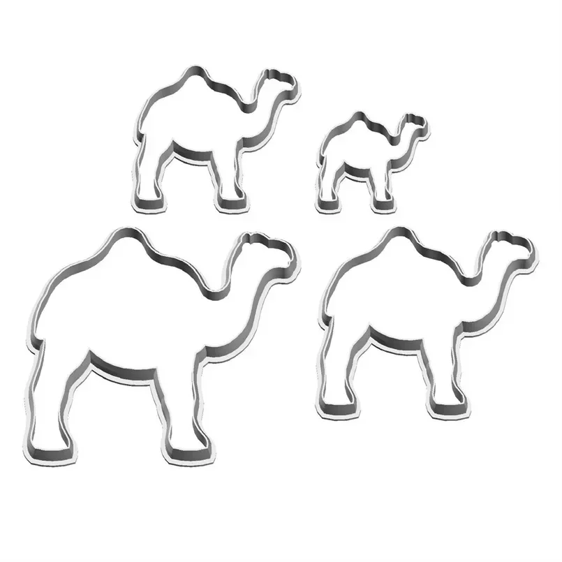 Four Specifications Cartoon Desert Animal Single-humped Camel Plastic Molds Cake Fondant Tools Cookie Sushi and Fruits Cutters