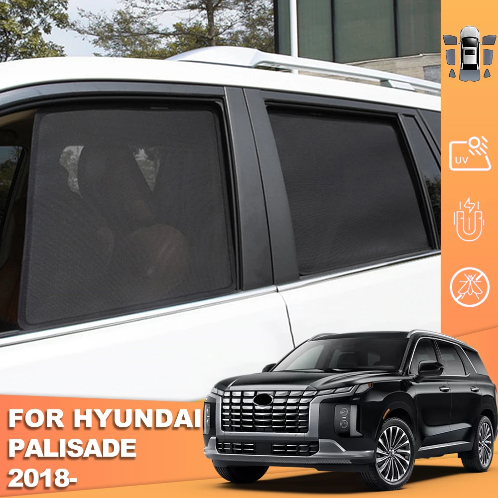 

For Hyundai Palisade LX2 2018-2024 Magnetic Car Sunshade Shield Front Windshield Curtain Rear Side Window Baby Sun Shade Visor