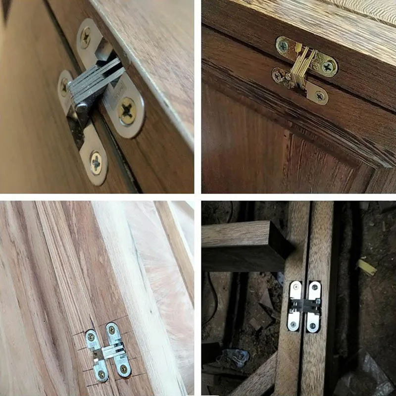 Hidden Hinge 4Pcs 42x13mm Invisible Concealed Folding Door Hinge For Cabinet Cupboard Door Wooden Boxes stainless steel hinges door hinges
