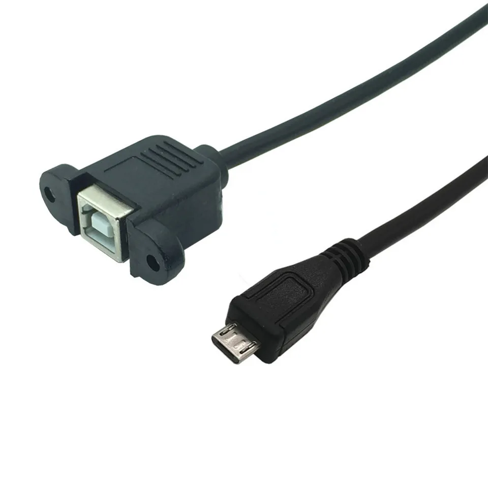 

Micro-USB 5pin Micro USB 2.0 Male to USB 2.0 B Type Female Connector Cable 30cm 50cm With Panel Mount Hole Cables