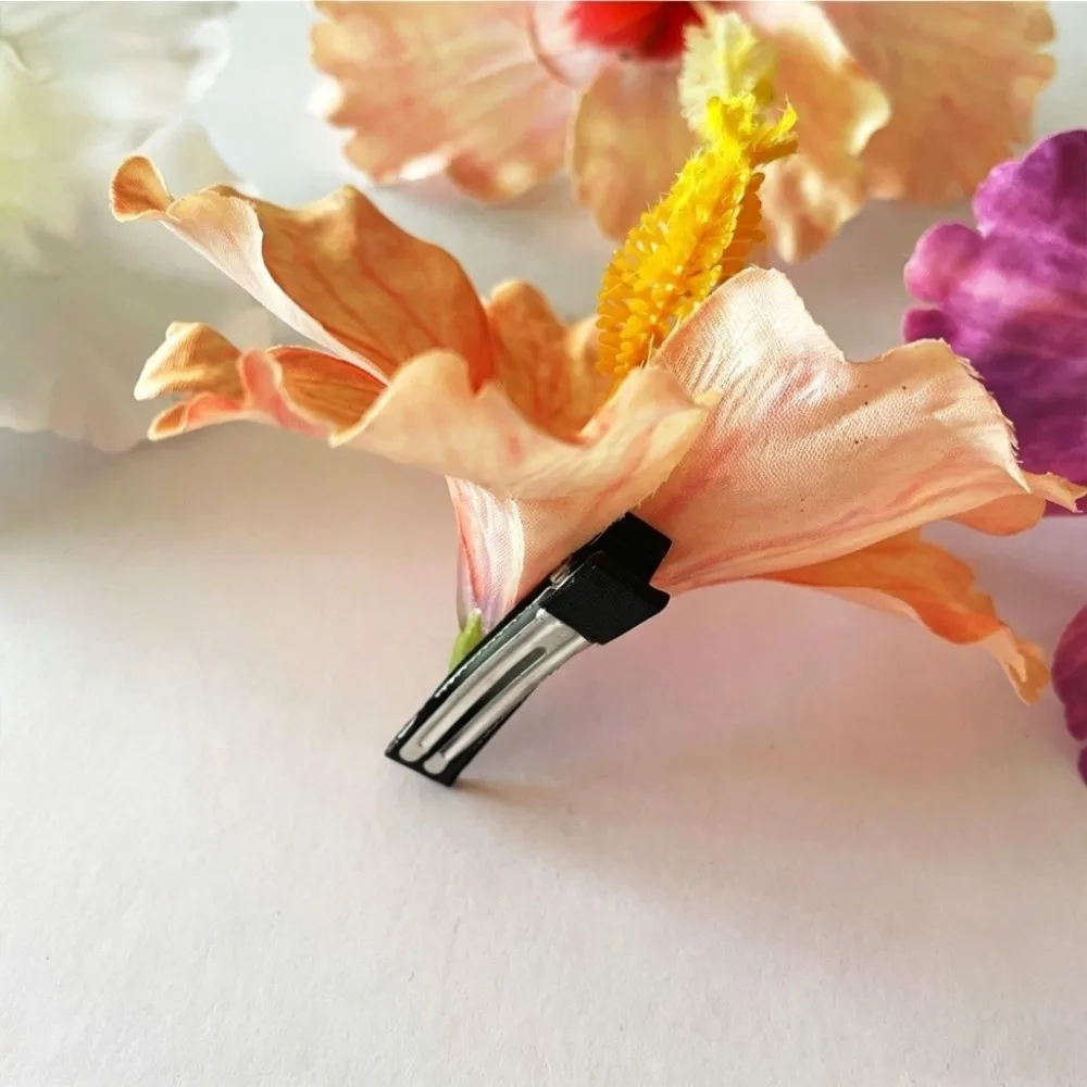 Bohemian Style Hibiscus Flower Hair Clip - Gentle Hold Hair Accessory
