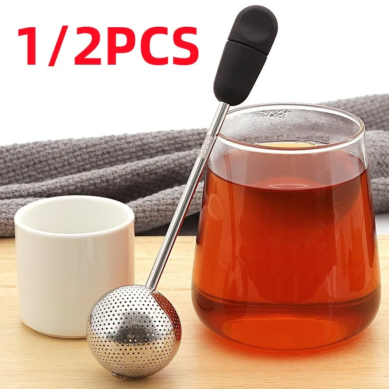 Tea Strainer 1/2pcs Stainless Steel Loose Fine Mesh Reusable Leaf Infuser Food Grade Fine Filter