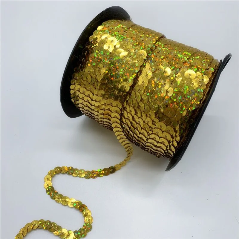 6mm Sequin Handmade DIY Sequin Lace Clothing Accessories, 4.5 Meters Long Connected Stage Performance Costumes, Pearl
