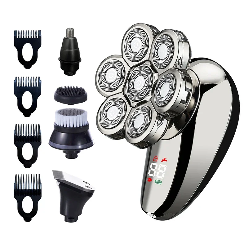 Electric Shaver For Men 5-in-1 Rechargeable Beard Trimmer Head_voghion.com