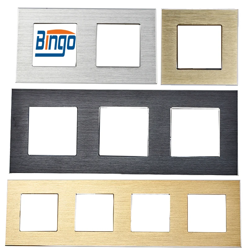 Quadro de Alumínio para a Parte do Soquete Dobro Triplicou Parte Quádrupla Três Cores 86*86 mm