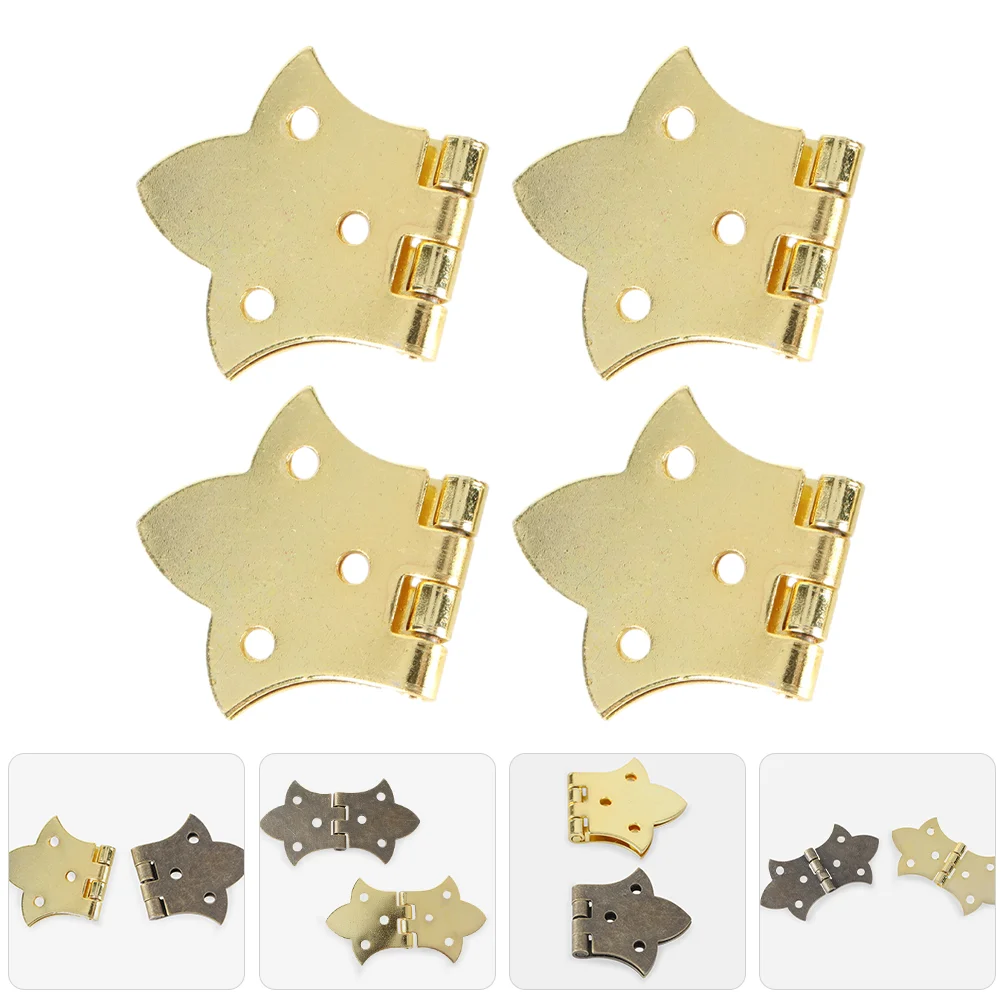 

4 Pcs Cabinet Hinges Hardware Bronze Butterfly Imitation Gold Jewelry Box Door Cupboard Replacement