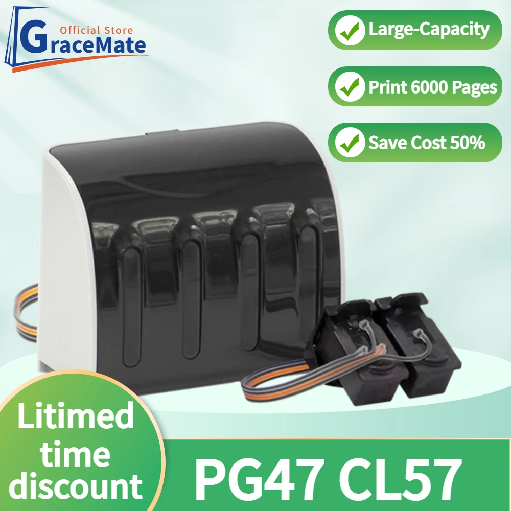 PG47 CL57 Remanufactured Replacement Ink Cartridge ciss ink tank kit for Canon PIXMA E3370 E3470 E400 E410 E417 E460 E470 E477