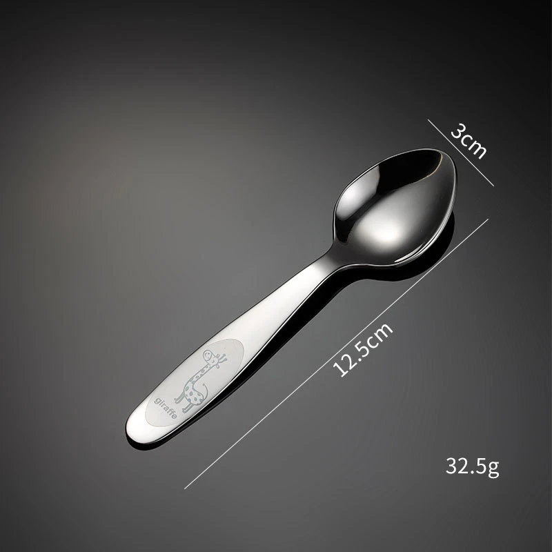 304 Stainless Steel Cute Cutlery Set for Children with Giraffe Pattern Spoon Fork Knife Teaspoon Dinnerware Dishwasher Safe