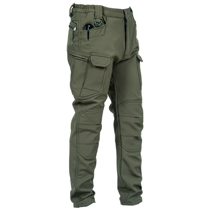Men's Tactical Pants Fleece Warm Casual Work Pants Wear-resistant Dirt resistant Thick Mountaineering Pants