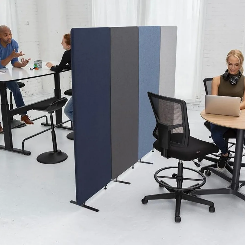Vertical office desk, independent noise reduction partition, office partition (midnight blue, 72 "x 66", 3 zippers)