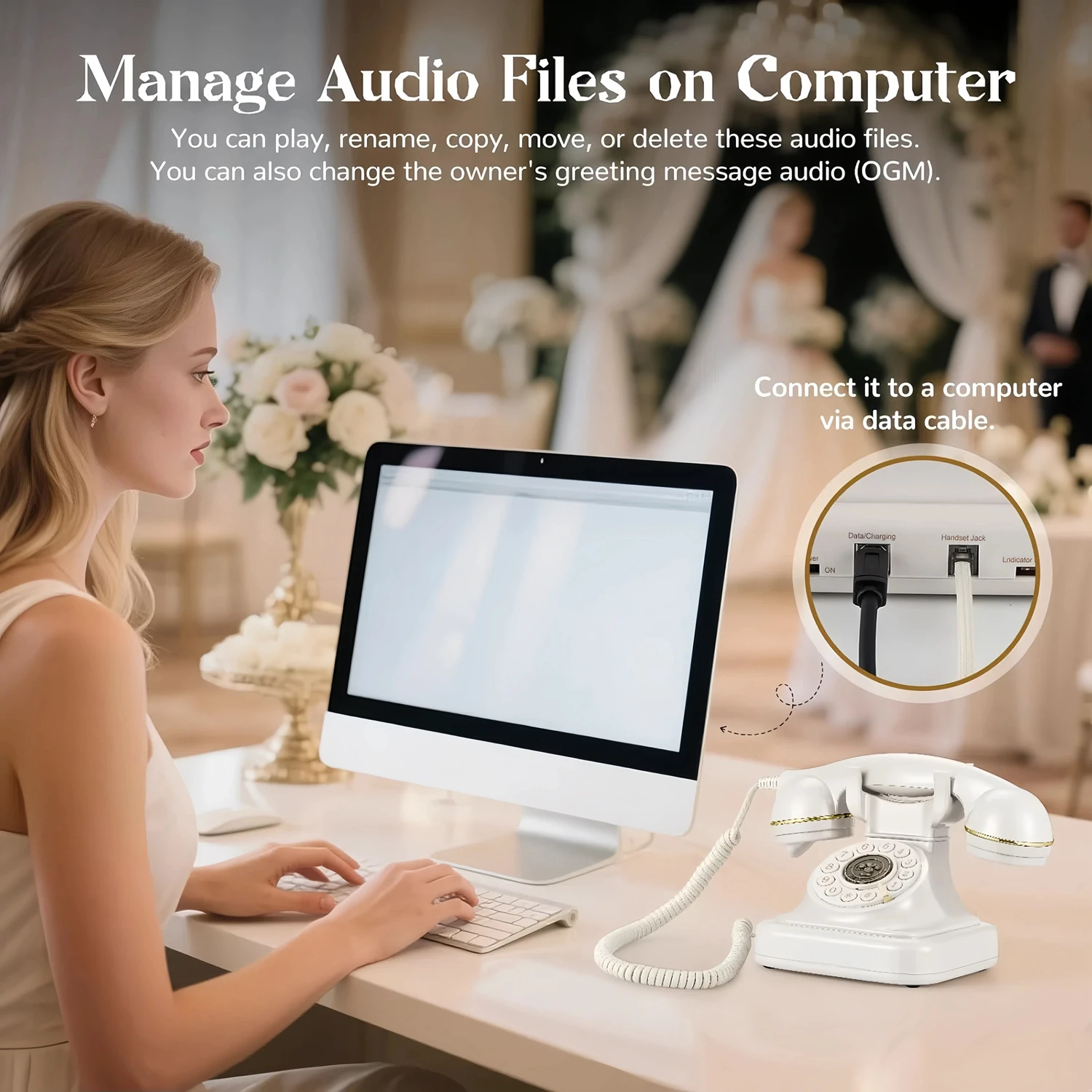Audio message book phone wedding guest voice blessing message book banquet voice check-in message phone birthday party celebrati view 6