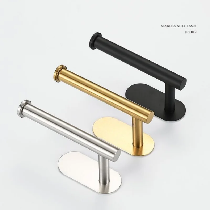 No Drilling Toilet Paper Holder SUS304 Stainless Steel Self Adhesive for Bathroom Kitchen