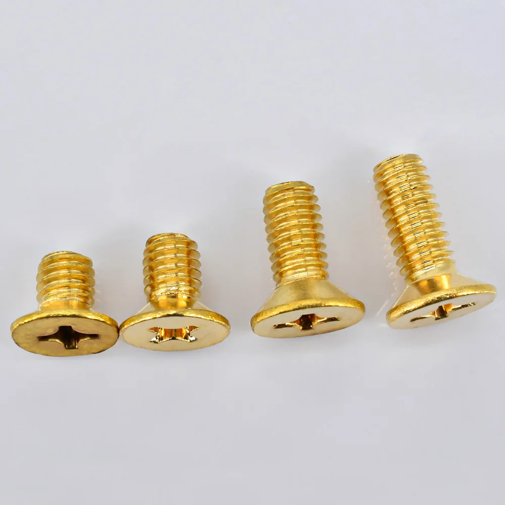M2 M2.5 M3 M4 M5 M6 M8 Brass Cross Recessed Countersunk Head Machine Screw 5-200pcs Metric Thread Screw Recess Bolt Length 4-60mm