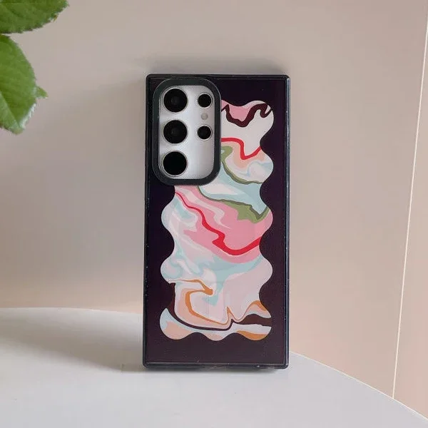 Self Love MagSafe Acrylic Black Border Case for Samsung Galaxy S22 Ultra S23 Ultra S24 Ultra Cover Protective Shell