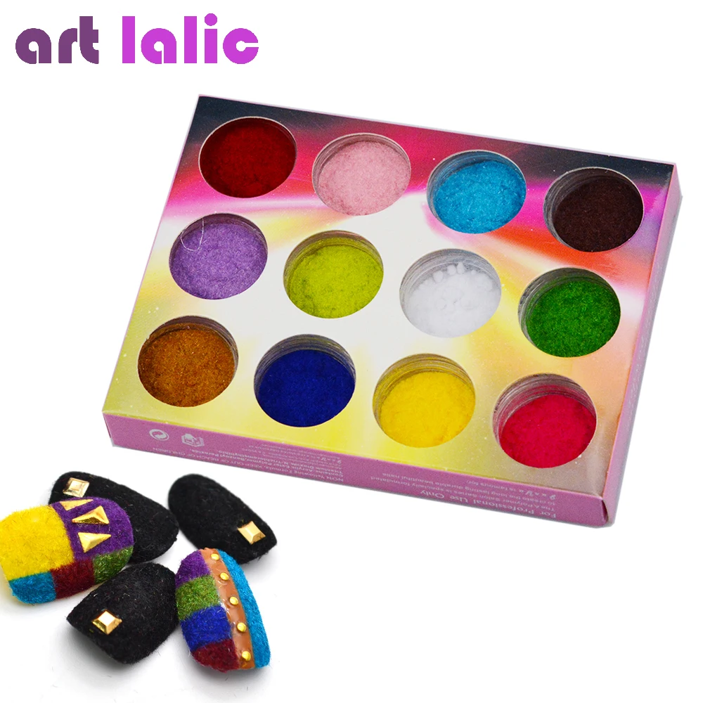 12 Color/Set Velvet Nail Glitter Polish Nail Art Powder Pigment Flocking Velvet Pigment Nails DIY Decoration Tips Nail Powder Nail Pigment Nail Glitter Nail Decoration Nail Decorations Nail Powder Set