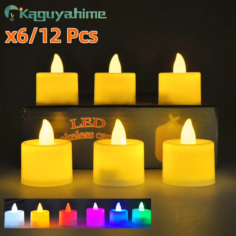 K612PcsLEDSimulationElectronicCandleLightWeddingLampRomantic