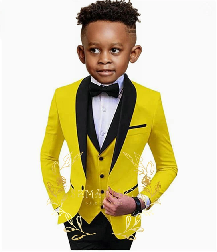 Boy Suit Set Wedding Yellow Children Yellow Suit Boy Yellow Boy