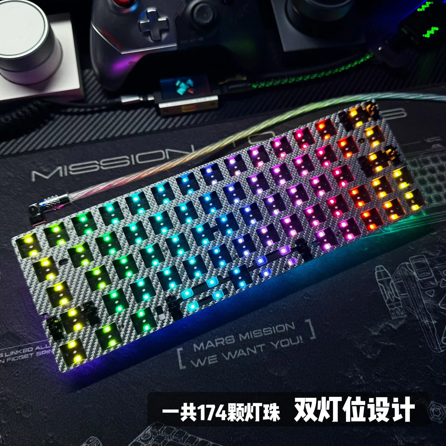 에버글라이드 AE64 프로 HE 게이밍 키보드 홀 이펙트 마그네틱 스위치 지원 RT 0.001MM 8kHz 폴링 레이트 듀얼 RGB ADC 링크 SOCD MT