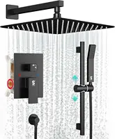 10 Inch Slide Bar Shower Faucet Luxury High Pressure Shower Heads and Handheld Spray Combo Set Wall Mounted Shower 1