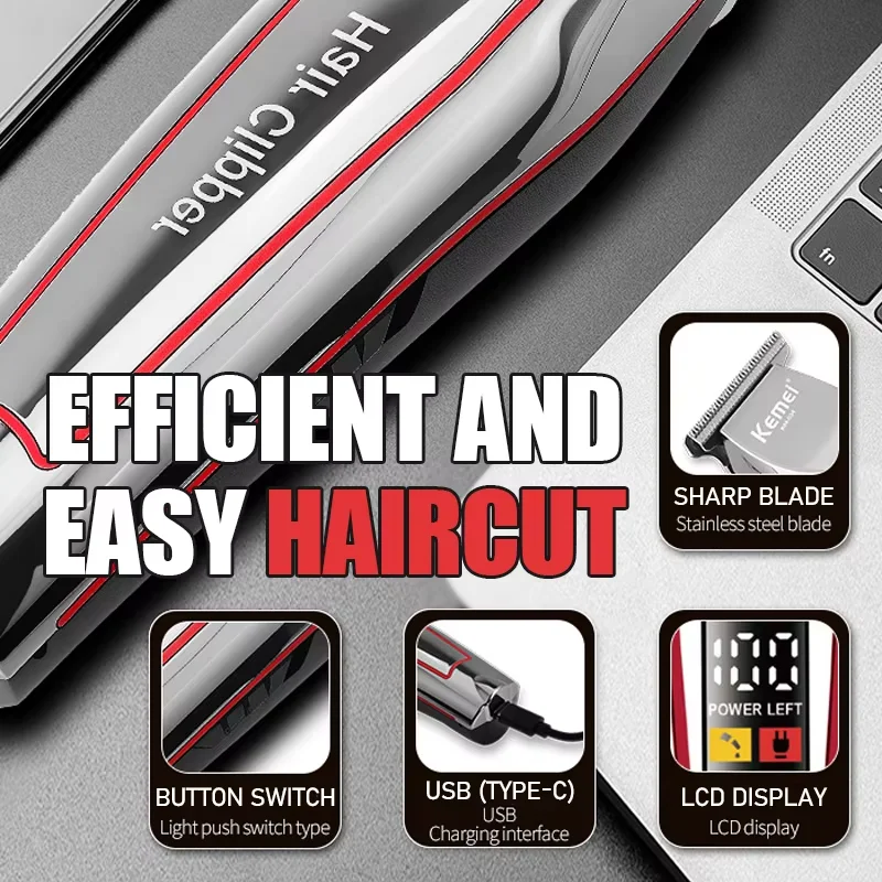 Kemei Professional Hair Trimmer Electric Beard Trimmer For Men Hair thumbnail 9