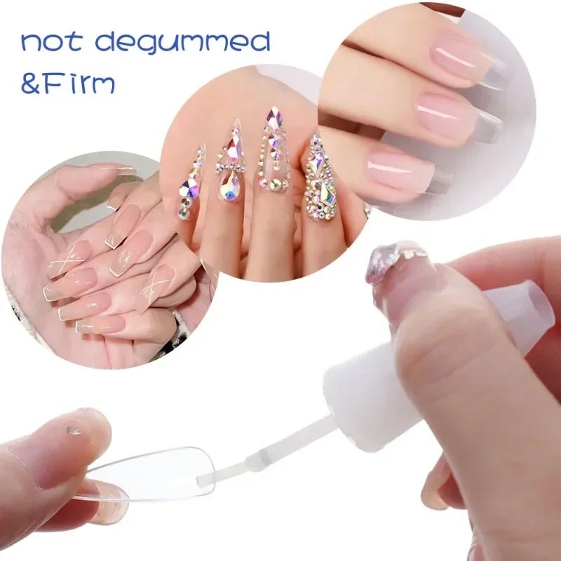 Transparent Nail Glue with Brush Fast Drying Acrylic False Nail Tips Nail Art Accesories Adhesive Manicure Tool Rhinestone Glue