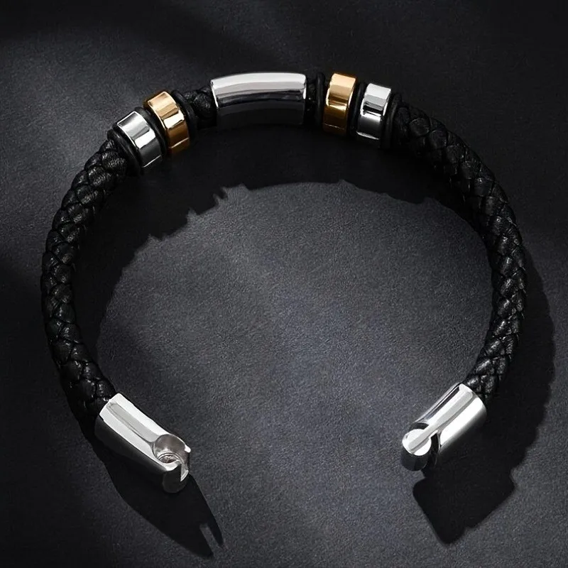 Personality Fashion Trend Leather Bracelet Hip Hop Chic Charm Punk Bracelet Couples Holiday Gift Jewelry Accessories