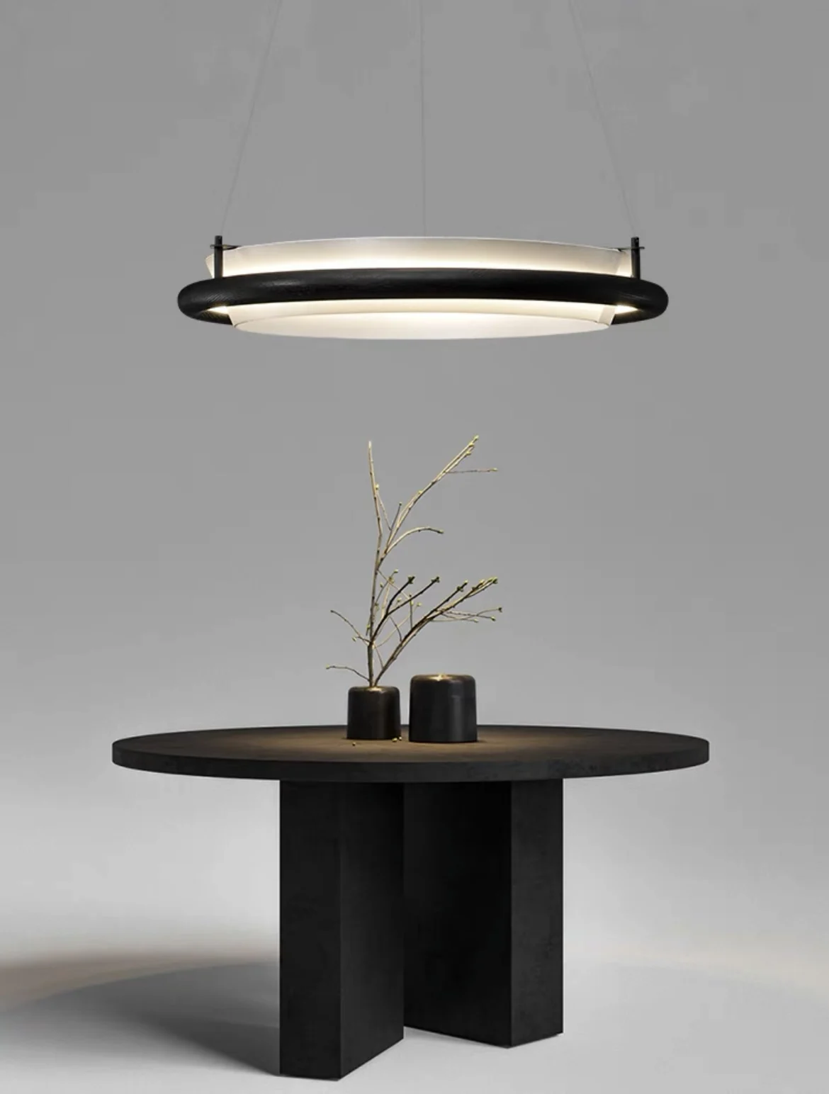 

Designer chandelier mediaeval style restaurant chandelier advanced solid wood simple ring dining table dining room Ceiling lamps