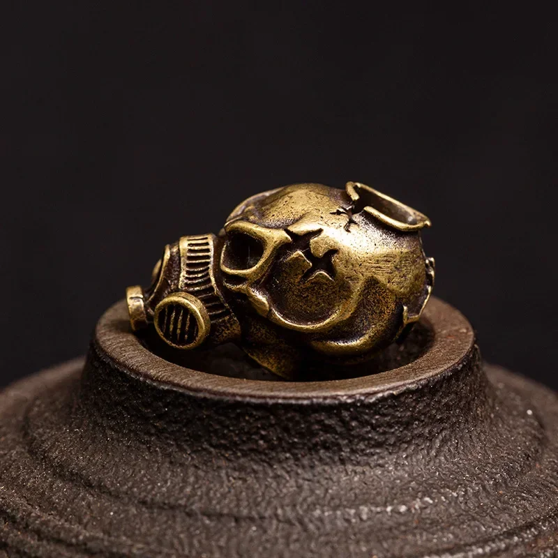 Paracord Accessories Outdoor Accessories Hunting Accessories Biochemical Skull Head Brass Knife Beads Vintage Punk Gas Mask Skeleton Face EDC Outdoor Tool Survival Paracord DIY Accessories