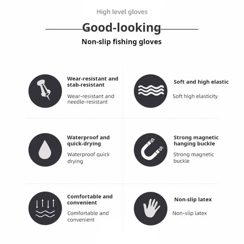 1PCS Anti-slip Fishing Catching Gloves Men Women Latex Waterproof Fishing Gloves Magnetic Buckle Cutproof