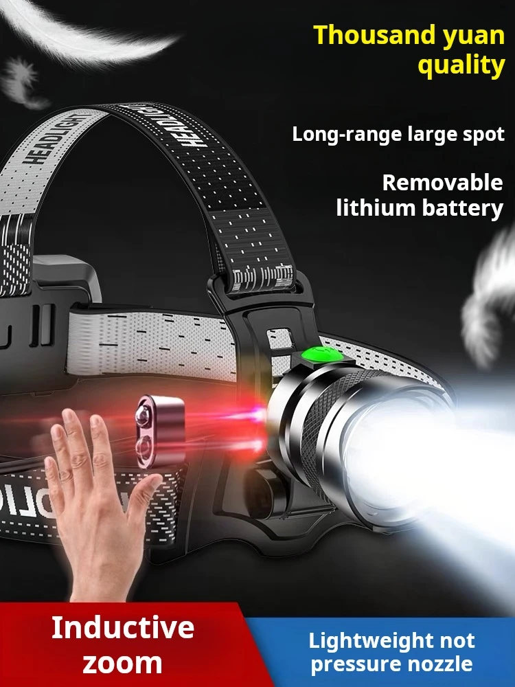 Description Picture 2 of itemNew 10000000LM Most Powerful Headlamp 800W Headlight USB Rechargeable Head Flashlight High Power Outdoor Head Lamp Fishing Light