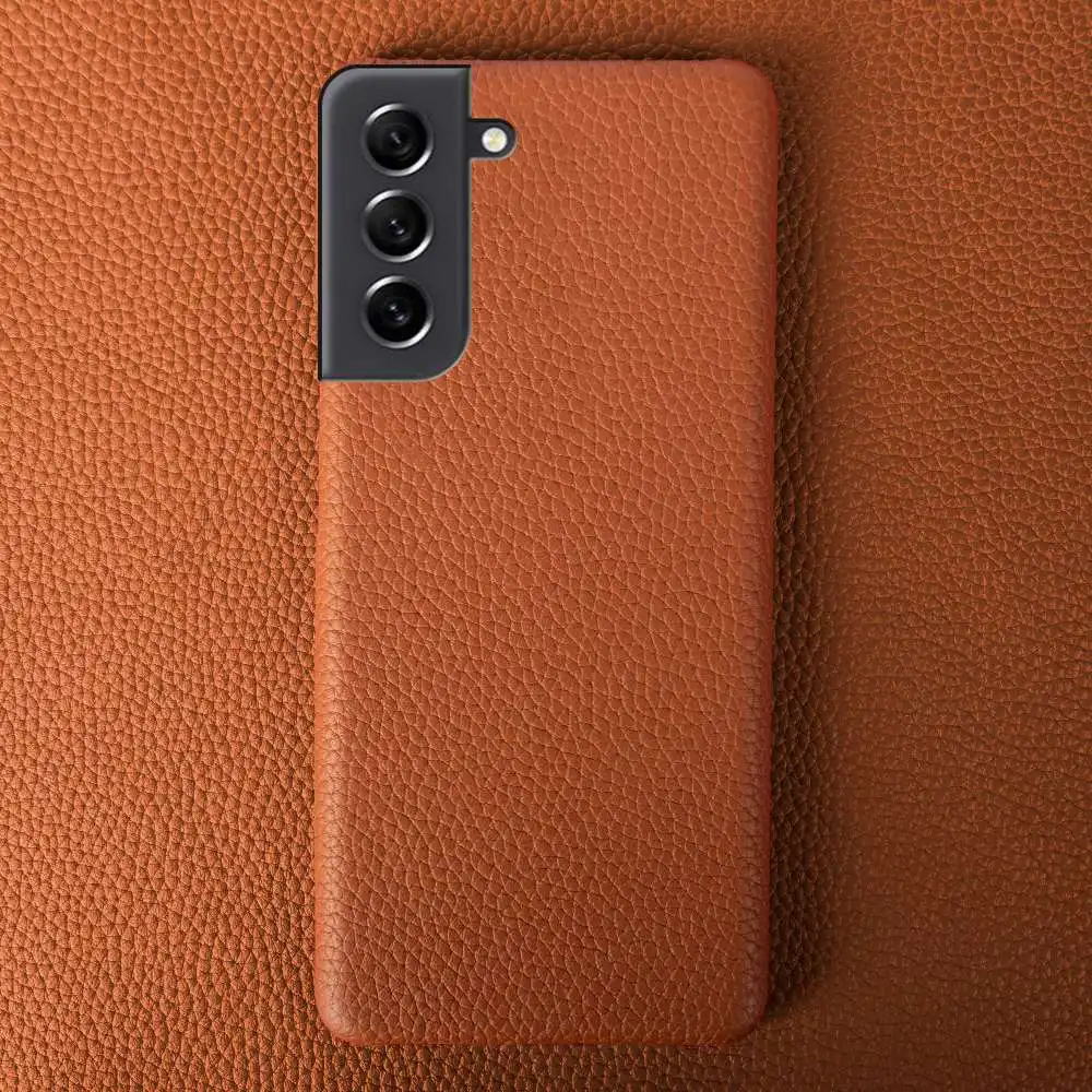 Litchi Pattern Genuine Leather Phone Cover