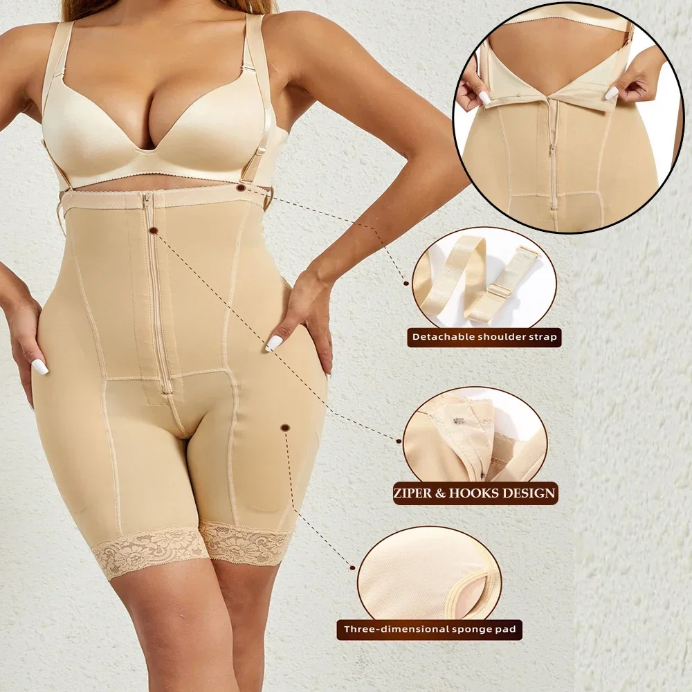 Shapewear Hip Pads Panties High Waist Reducing and Shaping Body Shaper Removable Butt Pad Underwear with Ziper & Hooks