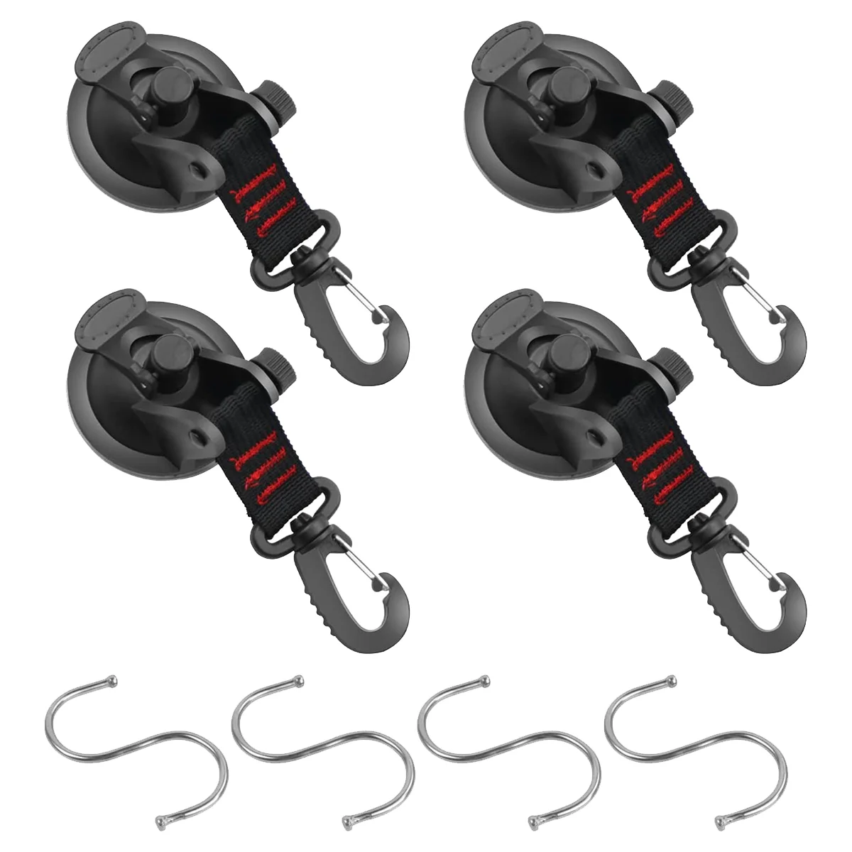 

Suction Cup Anchor with Attachment, 4 Pieces Suction Cup Hooks Extra Strong Suction Cup Mounting Hooks for Car