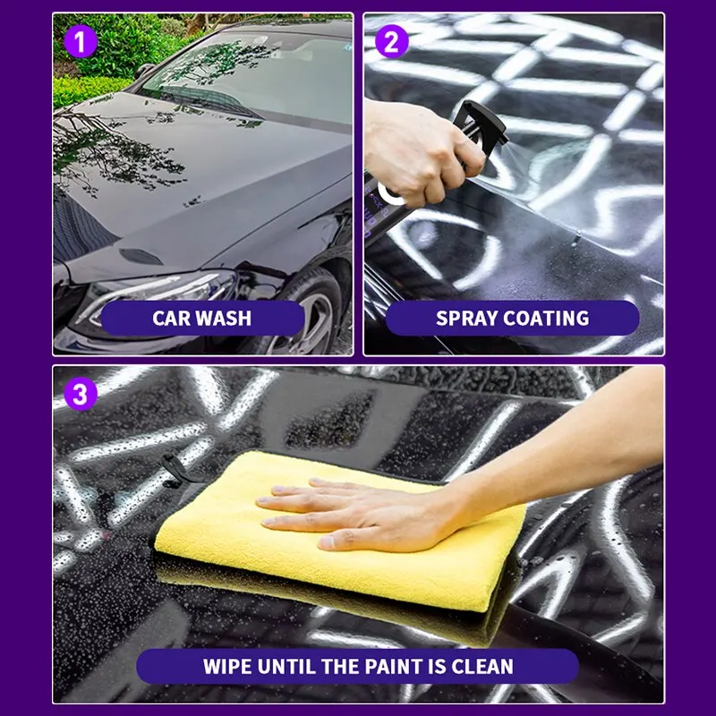 Coating Agent Spray Ceramic Quick Coating Spray High Gloss Shine Waterproof  Nano Liquid Glass Paint Hydrophobic