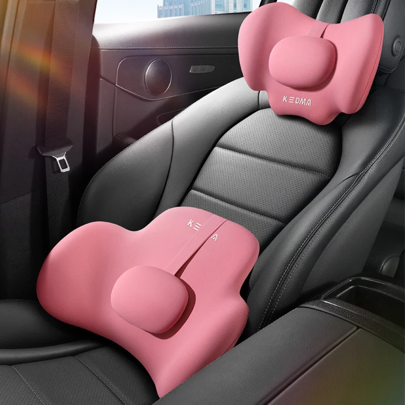 

New Car Headrest Pillow Set Memory Cotton 3D Surround Neck Protection Cushion Car Seat Adjustable Waist Bolster Lumbar Support